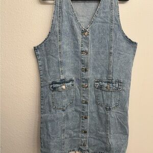 SHEIN Light Blue Denim Button-Front Mini Dress